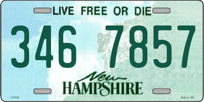 NH license plate 3467857