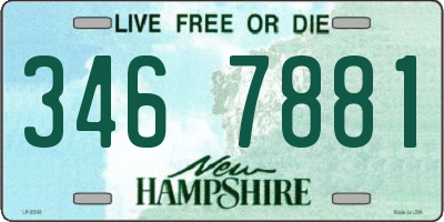 NH license plate 3467881