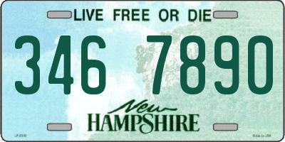 NH license plate 3467890