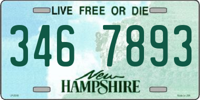 NH license plate 3467893