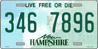 NH license plate 3467896