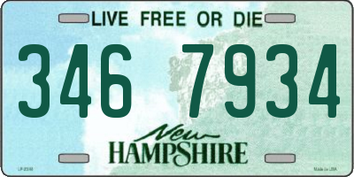 NH license plate 3467934