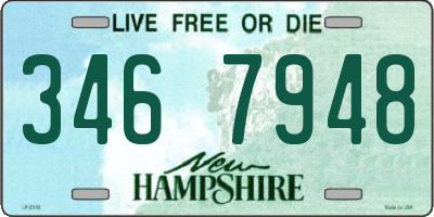 NH license plate 3467948