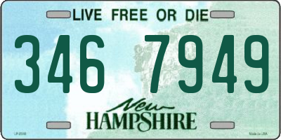 NH license plate 3467949
