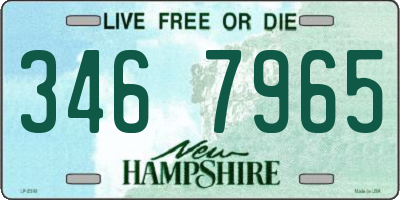 NH license plate 3467965