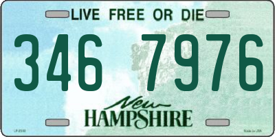 NH license plate 3467976