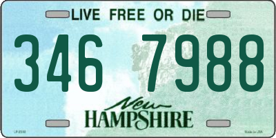 NH license plate 3467988