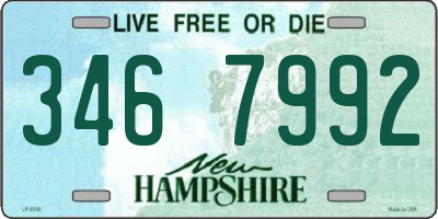 NH license plate 3467992