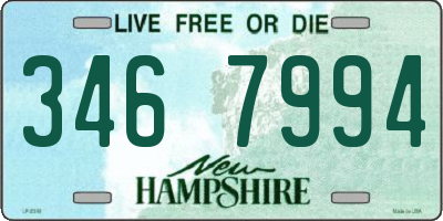 NH license plate 3467994