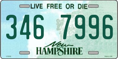 NH license plate 3467996
