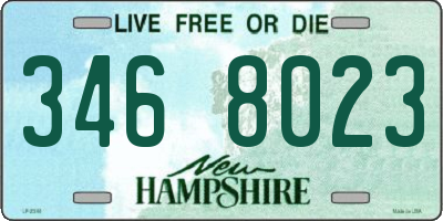 NH license plate 3468023