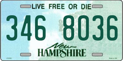 NH license plate 3468036