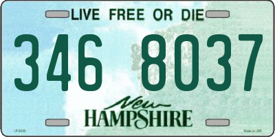 NH license plate 3468037