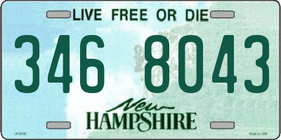 NH license plate 3468043