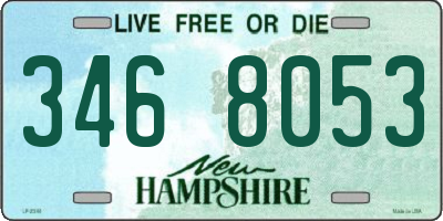 NH license plate 3468053