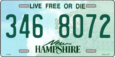 NH license plate 3468072