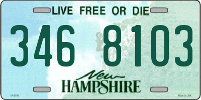 NH license plate 3468103