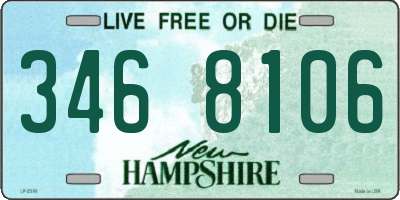 NH license plate 3468106