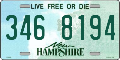 NH license plate 3468194