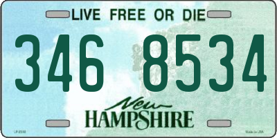 NH license plate 3468534