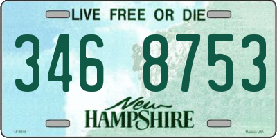 NH license plate 3468753