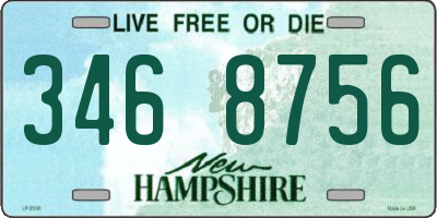 NH license plate 3468756