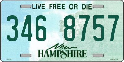 NH license plate 3468757