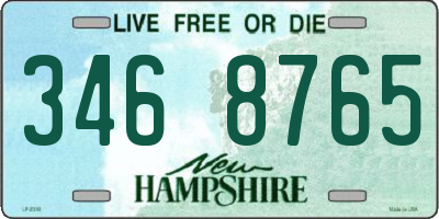 NH license plate 3468765