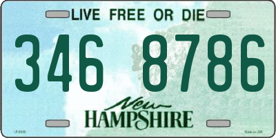NH license plate 3468786