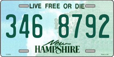 NH license plate 3468792