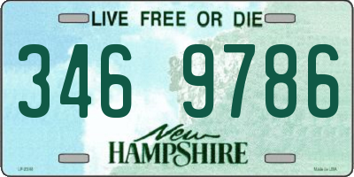 NH license plate 3469786