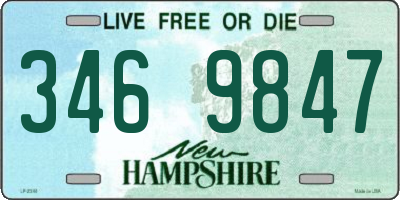 NH license plate 3469847