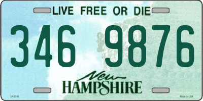NH license plate 3469876