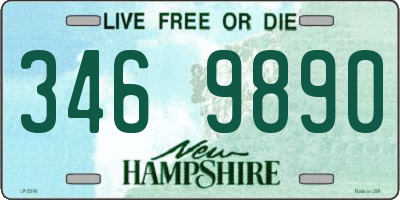 NH license plate 3469890