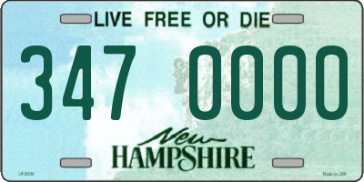 NH license plate 3470000