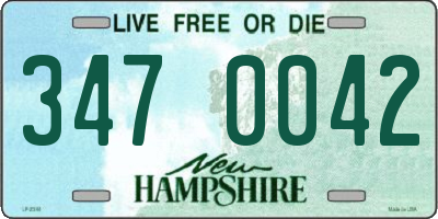 NH license plate 3470042