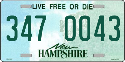 NH license plate 3470043