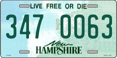 NH license plate 3470063