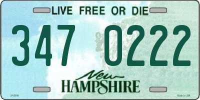 NH license plate 3470222