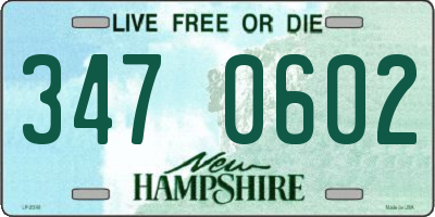 NH license plate 3470602