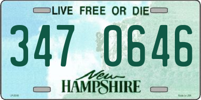 NH license plate 3470646