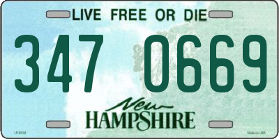 NH license plate 3470669