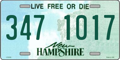 NH license plate 3471017