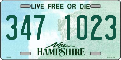 NH license plate 3471023