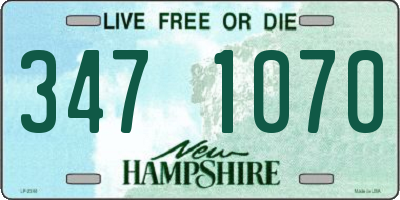 NH license plate 3471070