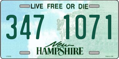 NH license plate 3471071