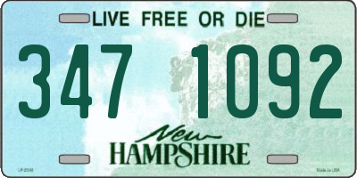 NH license plate 3471092