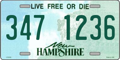 NH license plate 3471236