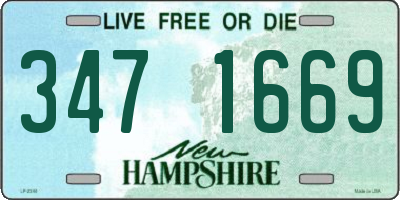 NH license plate 3471669