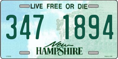 NH license plate 3471894
